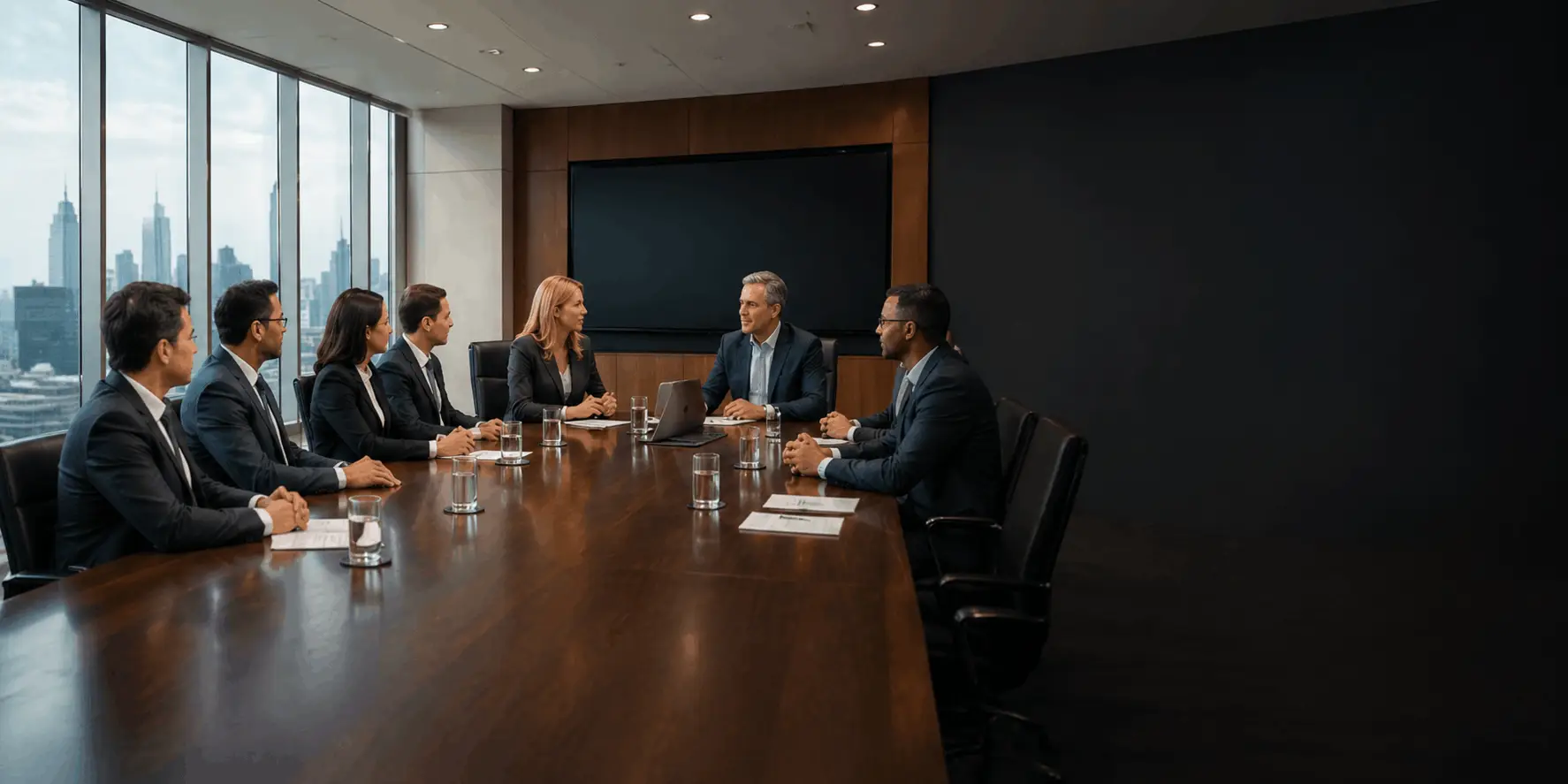 Business leaders meeting around a conference table